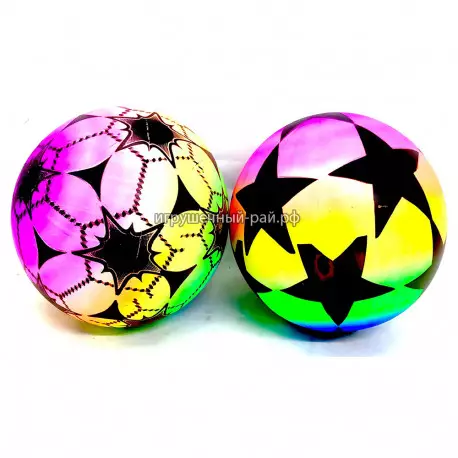 Резиновый мяч радужный с рисунком (диаметр 20 см) упаковка из 10 шт 25172-6A